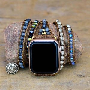Onyx Moonlight Apple Watch Strap, 38mm Wrist Wrap Bracelet Band